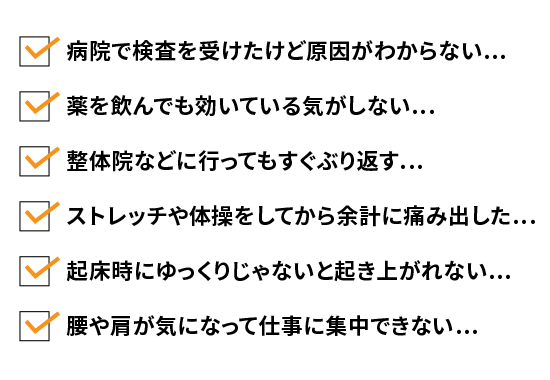 病院で検査を受けたけど原因がわからないなど